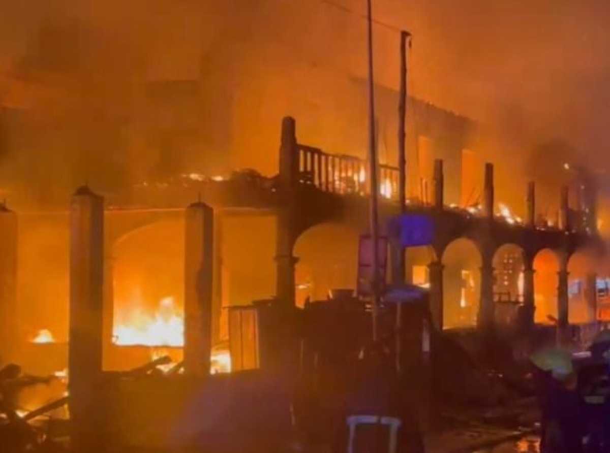 Fire outbreak at Tudu, near Accra Regional Police Headquarters